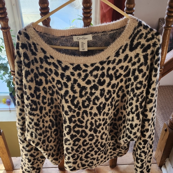 Jessica Simpson Sweaters - Black and Tan Leopard Print Sweater
